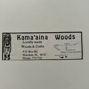 Kama'aina Woods Locally Made Crafts Box 982 Honokaa HI 1977 Hawaii Ad SAJ3-S17